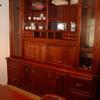 CHERRY OFFICE DESK & SPORTS DISPLAY CABINET