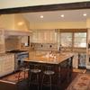 GLAZED PAINT KITCHEN WITH WALNUT ISLAND