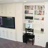 PAINT GRADE DESK, ENTERTAINMENT & STORAGE CABINET